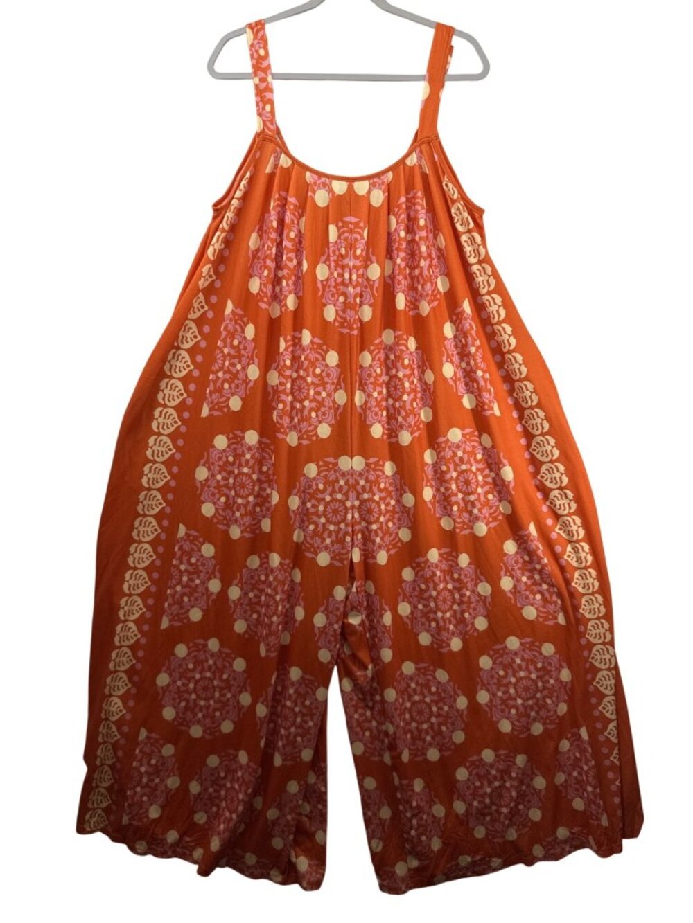 BloomChic Orange & Pink Printed Romper Jumpsuit